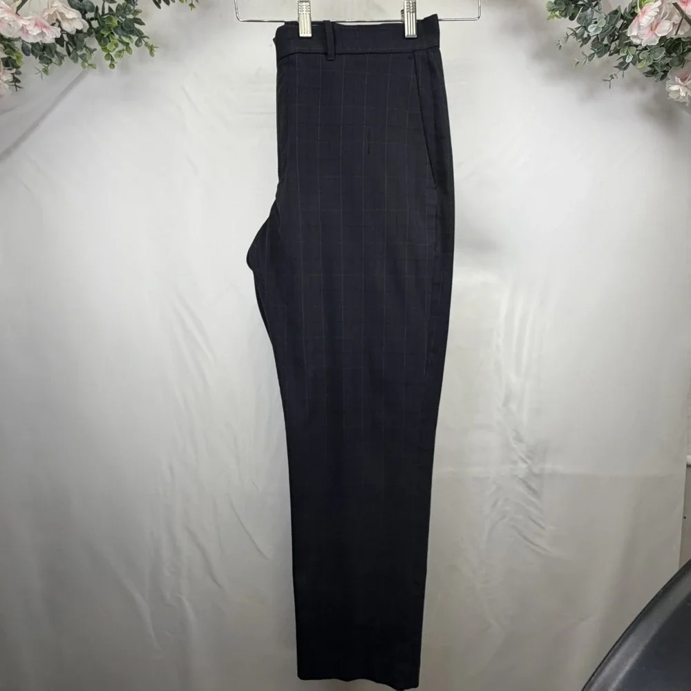 Axist Mens 34x30 Black Flat‎ Front Trousers Dress Pants Slacks (Small Run) Check